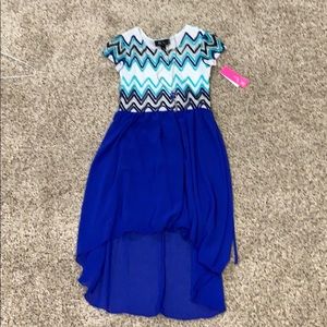 BCX GIRL high-low dress. NEW w/tags. Blue